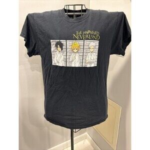 The Promised Neverland Shirt Size Medium Mugshot Short Sleeve Black Anime